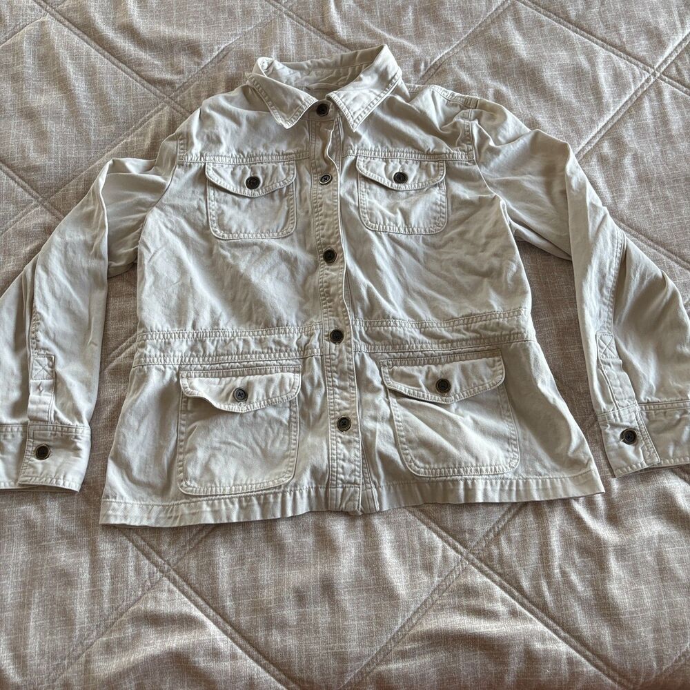 Cherokee: Women's Beige Utility Field Jacket Safari Button-Down Coat Size XL